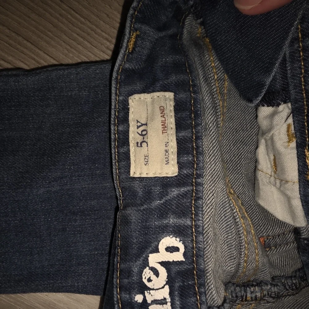 Mini Boden Johnnie B girls‎ denim overalls size 5-6